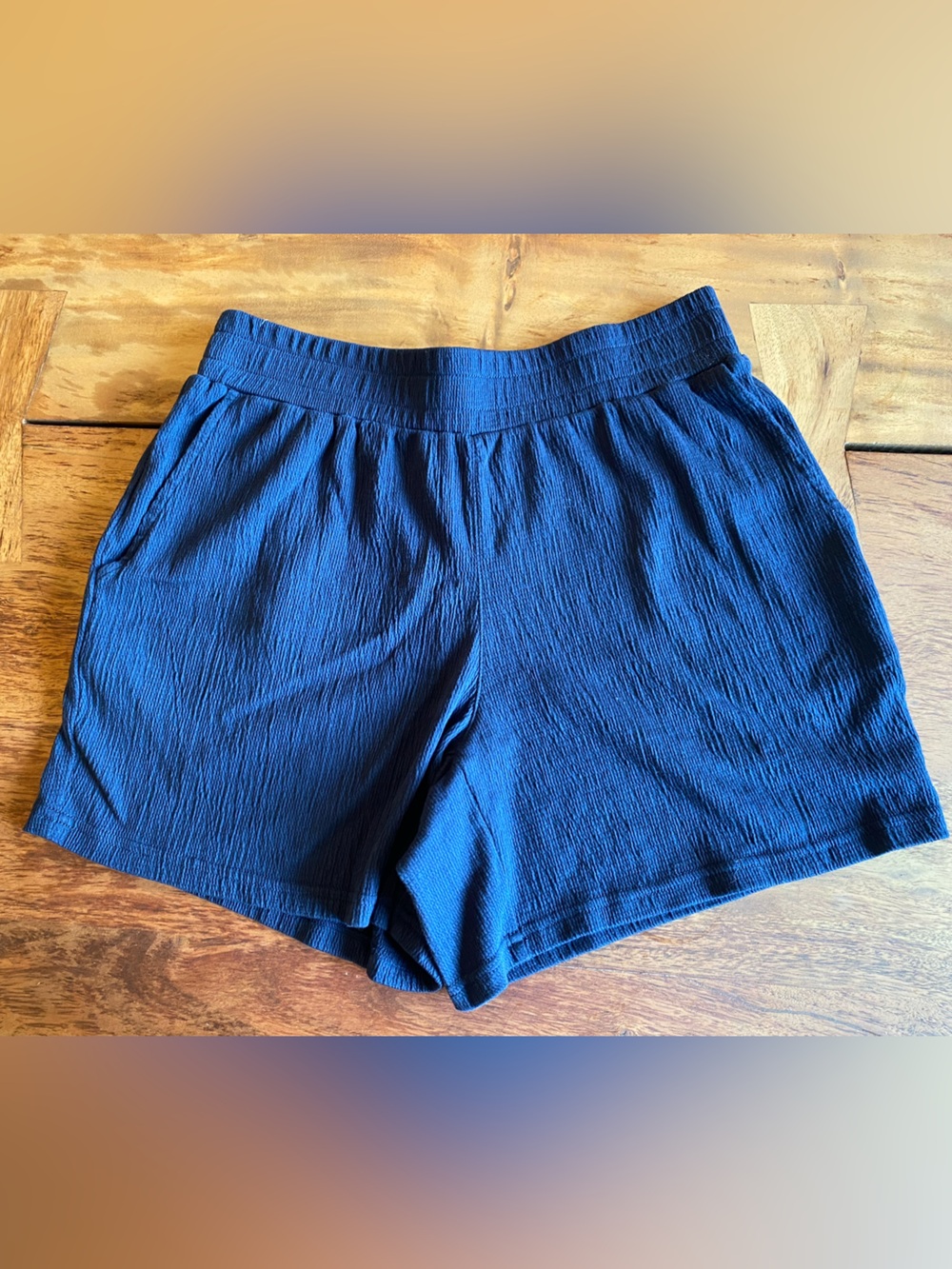 Belle by Kim Gravel Shorts Women's Navy Blue Elastic Waist Shorts XS